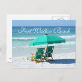 Carte Postale Chaises de plage - Fort Walton Beach, Floride (Devant / Derrière)