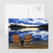 Carte Postale Chaises En Bois Au Coucher Du Soleil Sur La Rive D (Devant / Derrière)