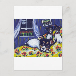 Carte Postale Chaises longues Rat terrier