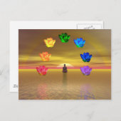 Carte Postale chakra couleur or arrière - plan cosmos (Devant / Derrière)