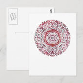 Carte Postale chakra rouge cercle mosaïque (Devant / Derrière)