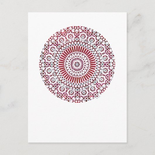 Carte Postale chakra rouge cercle mosaïque (Devant)