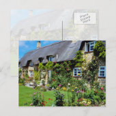 Carte Postale Chalet à chaume rouge près de Gloucester, Cotswold (Devant / Derrière)