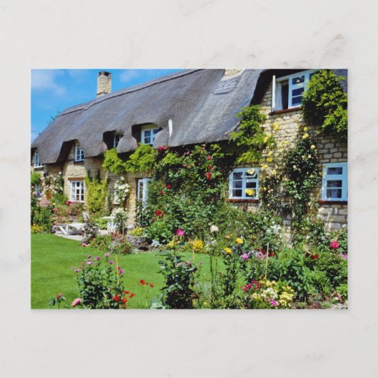 Carte Postale Chalet à chaume rouge près de Gloucester, Cotswold (Devant)