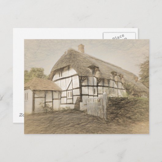Carte Postale Chalet de chaume, Micheldever (Devant / Derrière)