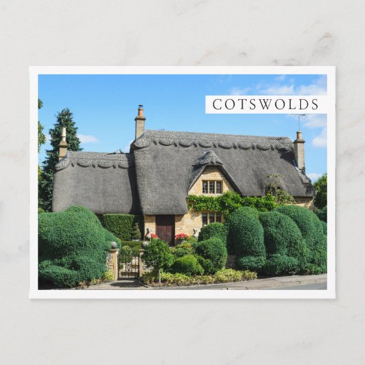Carte Postale Chalet de toit de chaume dans les Cotswolds (Devant)