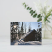Carte Postale Chalet d'hiver en Finlande (Debout devant)