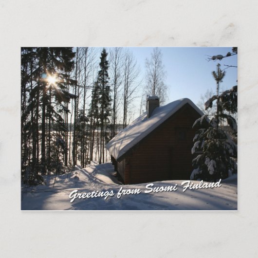 Carte Postale Chalet d'hiver en Finlande (Devant)