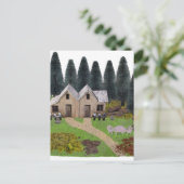 Carte Postale Chalet rustique pour camping d'été dans la forêt (Debout devant)