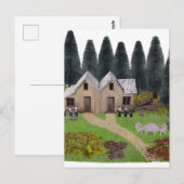 Carte Postale Chalet rustique pour camping d'été dans la forêt (Devant / Derrière)