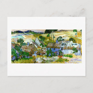 Carte Postale Chalets à chaume d'une colline Van Gogh Art