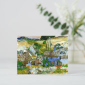 Carte Postale Chalets à chaume d'une colline Van Gogh Art (Debout devant)