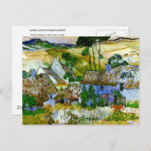 Carte Postale Chalets à chaume d'une colline Van Gogh Art (Devant / Derrière)