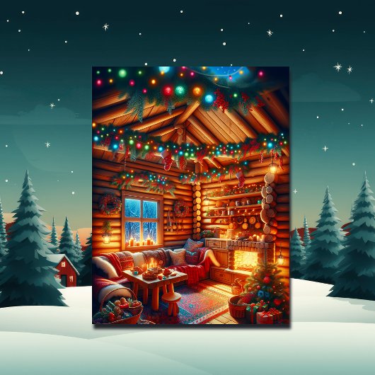 Carte Postale Chaleureux et confortable Journal Cabine Noël Salu