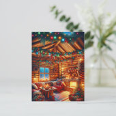 Carte Postale Chaleureux et confortable Journal Cabine Noël Salu (Debout devant)