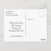 Carte Postale Chaleureux et confortable Journal Cabine Noël Salu (Dos)