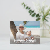 Carte Postale Chaleureux souhaits en blanc Horizontal photo cart (Debout devant)