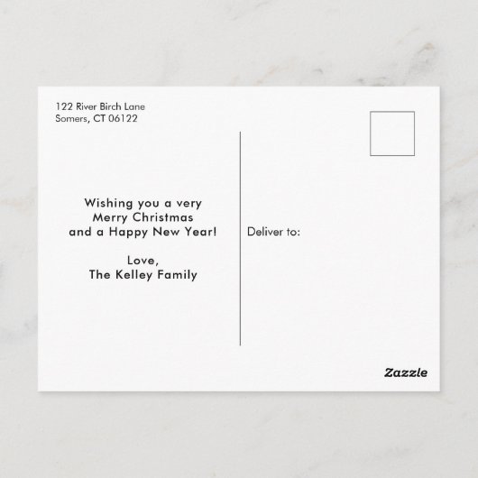 Carte Postale Chaleureux Wings White Script Vertical Holiday Pho (Dos)