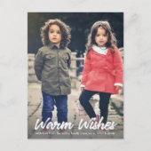 Carte Postale Chaleureux Wings White Script Vertical Holiday Pho (Devant)