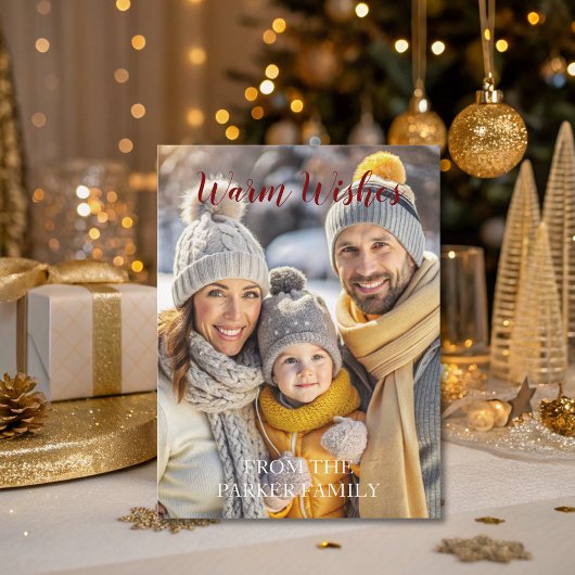 Carte Postale Chaleureux Wives Rouge Script photo unique