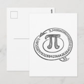 Carte Postale Chalk Style Pi Symbol with Digits – Math Pi Day (Devant / Derrière)