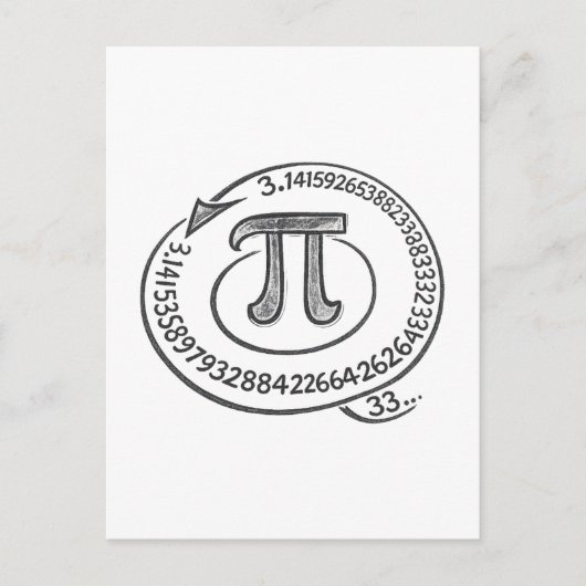 Carte Postale Chalk Style Pi Symbol with Digits – Math Pi Day (Devant)