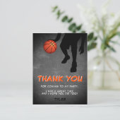Carte Postale Chalkboard Basketball Anniversaire Photo Merci (Debout devant)