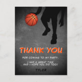 Carte Postale Chalkboard Basketball Anniversaire Photo Merci (Devant)