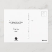 Carte Postale Chalkboard Etching Graduation Merci photo (Dos)