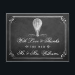Carte Postale Chalkboard Hot Air Balloon Collection Mariage<br><div class="desc">La Chalkboard Hot Air Balloon Mariage Collection - Cartes Postales Merci.</div>