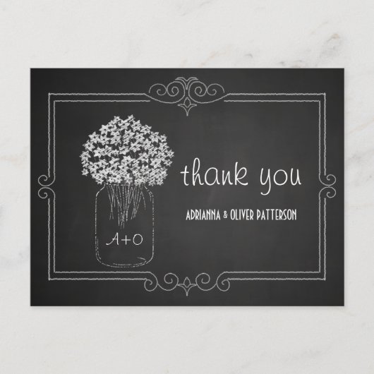 Carte Postale Chalkboard Mason Jar (Devant)
