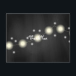 Carte Postale Chalkboard Mason Jar Mariage Lumières Merci<br><div class="desc">Trendy brillant bugs de foudre chalkboard mariage Merci cartes personnalisables à vos détails de l'événement.</div>
