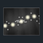 Carte Postale Chalkboard Mason Jar Mariage Lumières Merci<br><div class="desc">Trendy brillant bugs de foudre chalkboard mariage Merci cartes personnalisables à vos détails de l'événement.</div>