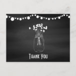 Carte Postale Chalkboard Mason Jar Mariage Merci<br><div class="desc">Chalkboard Mason Jar mariage merci cartes personnalisables selon vos spécifications.</div>