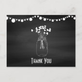 Carte Postale Chalkboard Mason Jar Mariage Merci  (Devant)