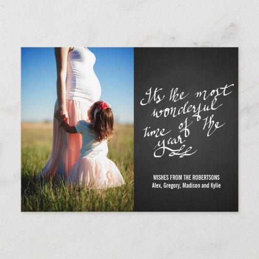 Carte Postale Chalkboard Merveilleux Temps De L'Année Script Pho (Devant)
