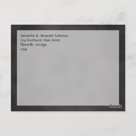 Carte Postale Chalkboard Palm Tree Beach Merci de mariage (Dos)