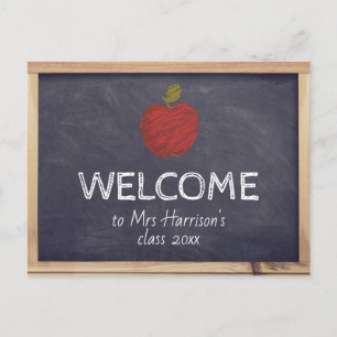 Carte Postale Chalkboard Retour à l'école Accueil de classe Ense