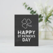 Carte Postale Chalkboard Shamrock, Saint Patrick's Day (Debout devant)