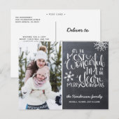 Carte Postale Chalkboard Snowflake Joyeux Noël Photo (Devant / Derrière)
