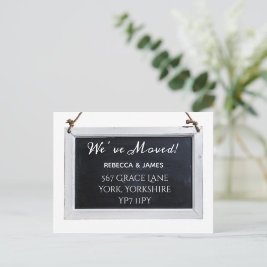 Carte Postale Chalkboard We've Moving Faire-part Postcard (Debout devant)