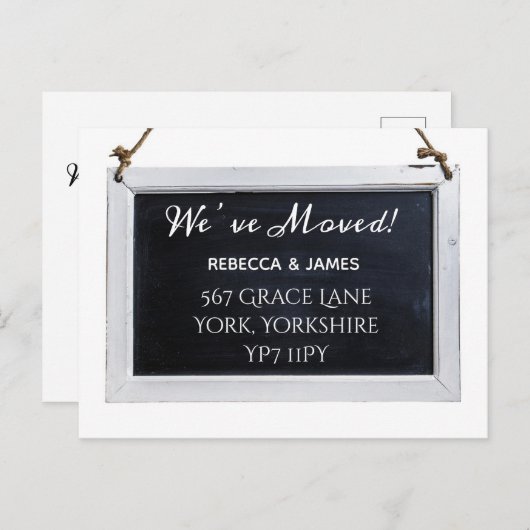 Carte Postale Chalkboard We've Moving Faire-part Postcard (Devant / Derrière)