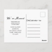Carte Postale Chalkboard We've Moving Faire-part Postcard (Dos)