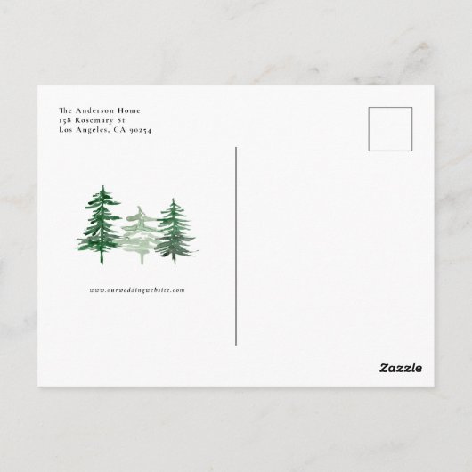 Carte Postale Chalkboard Woodland Forest Enregistrer la date (Dos)