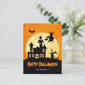 Carte Postale Chambre hantée par clair de lune dans le cimetière (Debout devant)