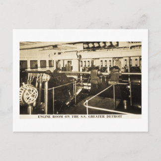 Carte Postale Chambre moteur sur la S.S. Greater Detroit - Ligne