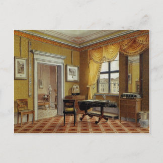 Carte Postale Chambre victorienne jaune avec fenêtre