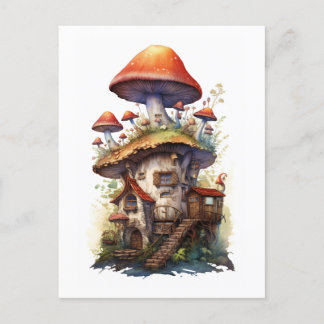 Carte Postale Chambres de champignons de nombreux étages Rouge e