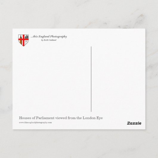 Carte Postale Chambres du Parlement (Dos)