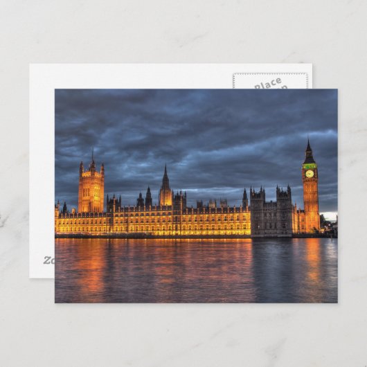 Carte postale Chambres du Parlement / Big Ben, Lon (Devant / Derrière)